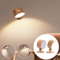 thumbnail image 2 of LANDGOO 2PCS 360° Wall Sconce LED Magnetic Night Light Touch Switch White Ash Wood Bedside Lamp, 2 of 11