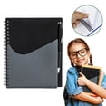 thumbnail image 2 of 60 Pages Pocket Notebooks, Pocket Size Spiral Notebooks, Assorted Color Mini Journals, Bound Journal Notebook With Pen Holder & Lined Pages, for Office Supplies 7.09×5.51 Inch (Black), 2 of 7