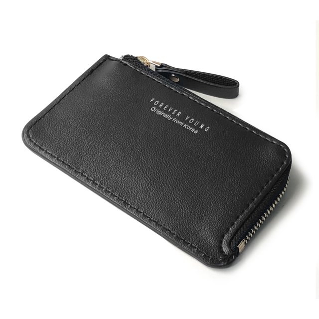 Cartera con cremallera de estilo coreano, monedero creativo, cartera corta para hombre, tarjetero, cartera fina
