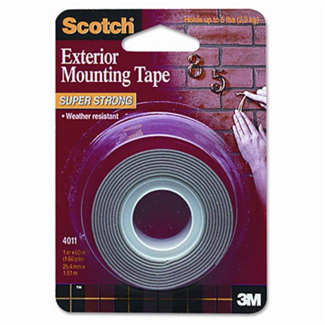 3M 4011 Exterior WeatherResistant DoubleSided Tape 1 x 60 Gray with