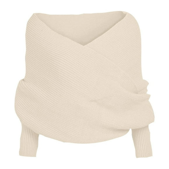 Women Solid Scarf Sleeve Crochet Knit Long Soft Winter Shawl