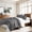 Dark Grey, variant on 100% quilt set double bed size, denim blue pre-washed bedspread, geometric pattern, comfortable and lightweight stitching decorative bedding, with 1 fake decoration, suitable for all seasons