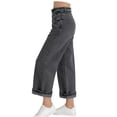 thumbnail image 3 of Favoffer Jeans Big Girls Solid Ripped High Waist Loose Bottoms Straight Wide Leg Denim Long Pants Casual Fashion for Daily Outing Party Holiday Travel School Activity 1-10Y, 3 of 6