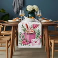 thumbnail image 2 of Valentine's Day Table Runner - 48 Inch Long, Kitchen Dining Table Runner Dresser Scarves, Ice Cream Love Rose Eucalyptus Leaves Farmhouse Decor for Coffee Tables Wedding Party Banquet, 2 of 8