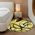 thumbnail image 3 of Round Rugs 3.3 Ft, Yellow Geometric Non Slip Area Rugs for Kitchen Bedroom Entryway, Farmhouse Abstract Black White Striped Washable Carpet Runner Rug Floor Mats for Bedroom Home Decor, 3 of 9