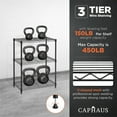 thumbnail image 6 of CAPHAUS 3/4/5-Tier Adjustable Height Wire Shelving Unit, Wire Rack Shelving, Metal Steel Storage Shelves, Garage Shelving Storage Organizer, Utility Storage Shelf, 3-Tier Without Wheels, Black, 6 of 9