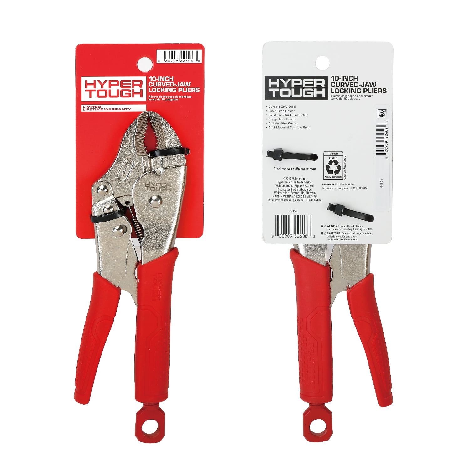 Hyper Tough 10-inch Curved Jaw Locking Plier with Triggerless Release