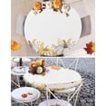 thumbnail image 6 of Round Fitted Tablecloths with Elastic Edge Thanksgiving Watercolor Pumpkin Oil-Proof Waterproof Wipeable Table Cover for Kitchen Dining Party Decor Autumn Leaf on Top Table Clothes,36" - 44", 6 of 6