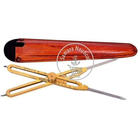 Asmara Nautical Brass Drafting Tool Proportional Divider 12 inch Scientific Instrument with Solid Leather Cover