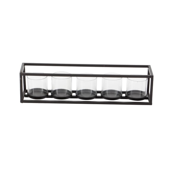 DecMode 5 Holder Black Metal Candelabra