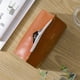 thumbnail image 4 of Organizador Caja de pañuelos de cuero plegable Servilleta de escritorio Contenedor de papel (E Coffee) Sywqhk Libre de BPA, 4 of 5