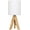 White, variant on Oumilen Small Bedside Table Lamp - Wooden Tripod Nightstand Lamp for Bedroom, Living Room, Office, Farmhouse, Home with Fabric Shade, Grey
