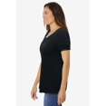 thumbnail image 3 of Woman Within Plus Size Perfect Short-Sleeve Shirred U-Neck Tunic, 3 of 6