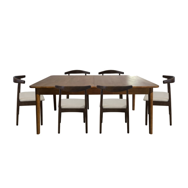 Ilios Innova | Comedor de Madera para 6 Personas con Sillas Acolchadas, Diseño Moderno, Estructura Resistente para Sala o Comedor