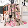 thumbnail image 2 of Yorkie Dog and Flower Florals Blanket,Comfortable Soft Flannel Throw Blanket,All Season,Warm Lightweight Blankets for Sofa Bed Couch Living Room Chair,60"x80"(150x200cm), 2 of 4