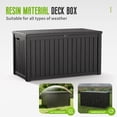 thumbnail image 3 of Joxxoaa 180 Gallon Resin Outdoor Deck Box Waterproof Patio Furniture, Garden Tools, Cushions, Pool Accessories Outside Storage (Black), 3 of 6