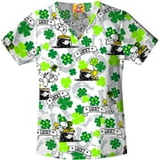 Peanuts Go Lucky Snoopy V-Neck Scrub Top