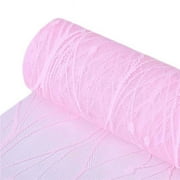Panda Superstore Lace Mesh Flower Wedding Party Decorations DIY Craft Gift Packaging Material Wrapping Paper, Peach Pink