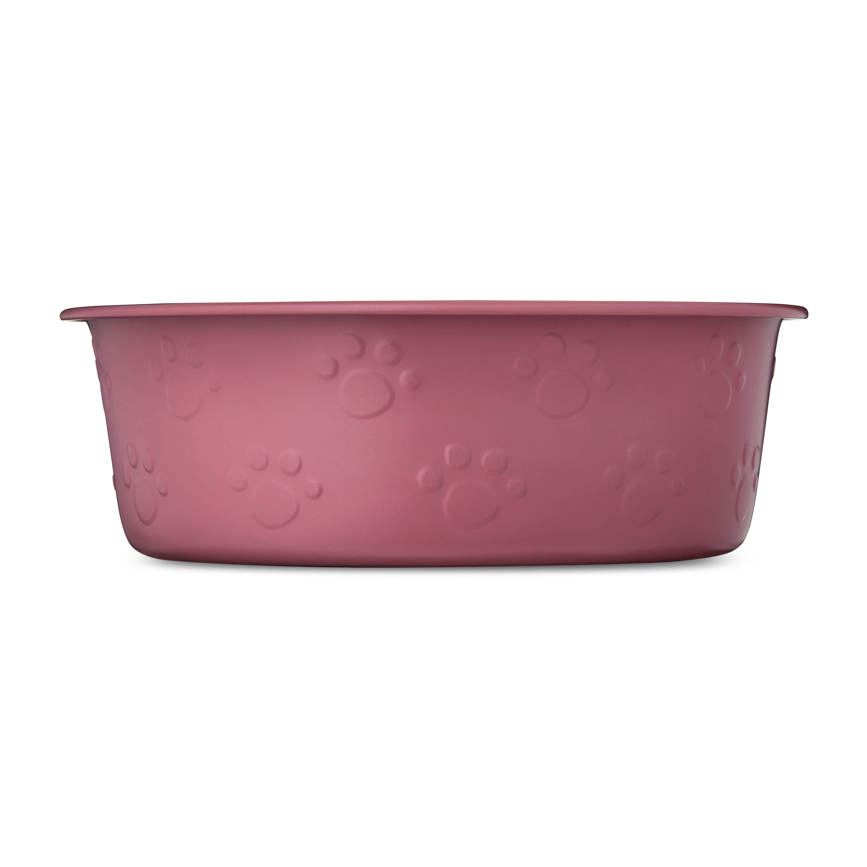 Vibrant Life Large Stainless Steel Embossed Dog Bowl, Pink Paws