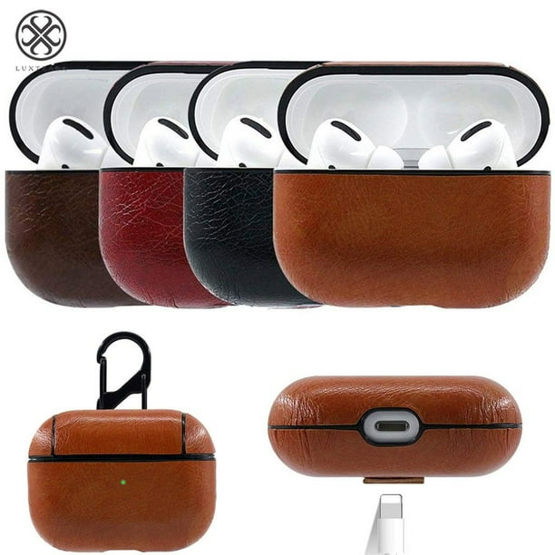 Luxtrada Leather Case for AirPods Pro with Keychain Hook Up Waterproof