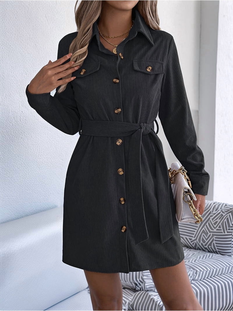 black mini shirt dress Tuckernuck Black Mini Delaney Dress Black / XXXL