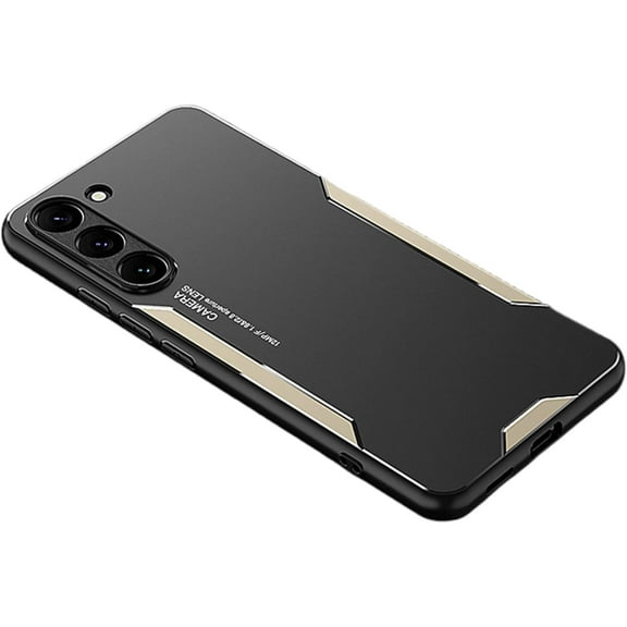 Thin and Light Aluminum Alloy Phone Case for Samsung Galaxy S23 S22 S21 Ultra Plus FE, Shockproof Metal Matte Back Cover, Durable Protective Hot Shell with Soft Borders(Gold,S23 Ultra)