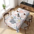 thumbnail image 3 of Orange Grey Coastal Table Cloth Waterproof Tablecloths, Summer Beach Coral Shell Ocean Tablecloth Dining Table Cover for Kitchen Party Tabletop Outdoor, Rectangle Tablecloth 54x108 Inch, 3 of 9