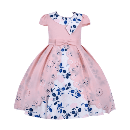 

Cosplay Life Floral Dress for Girls and Young Adults Fashion Flower Waistline Kids Party Festival Dress Ages 5-9 Years Old (Peach 8YRS)