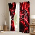thumbnail image 3 of Feelyou Neon Red Gamepad Curtains Pack of 2 (42x84 Each) for Boy, Modern Gaming Lover Curtains Blackout, Lightning Print Bedroom Curtains, Microfiber Bedroom Decor, 3 of 6