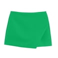 thumbnail image 2 of Women's Solid Color Zipper Skort Asymmetric Design Summer Casual Skort with Side Pockets by Yigetop Green S, 2 of 6