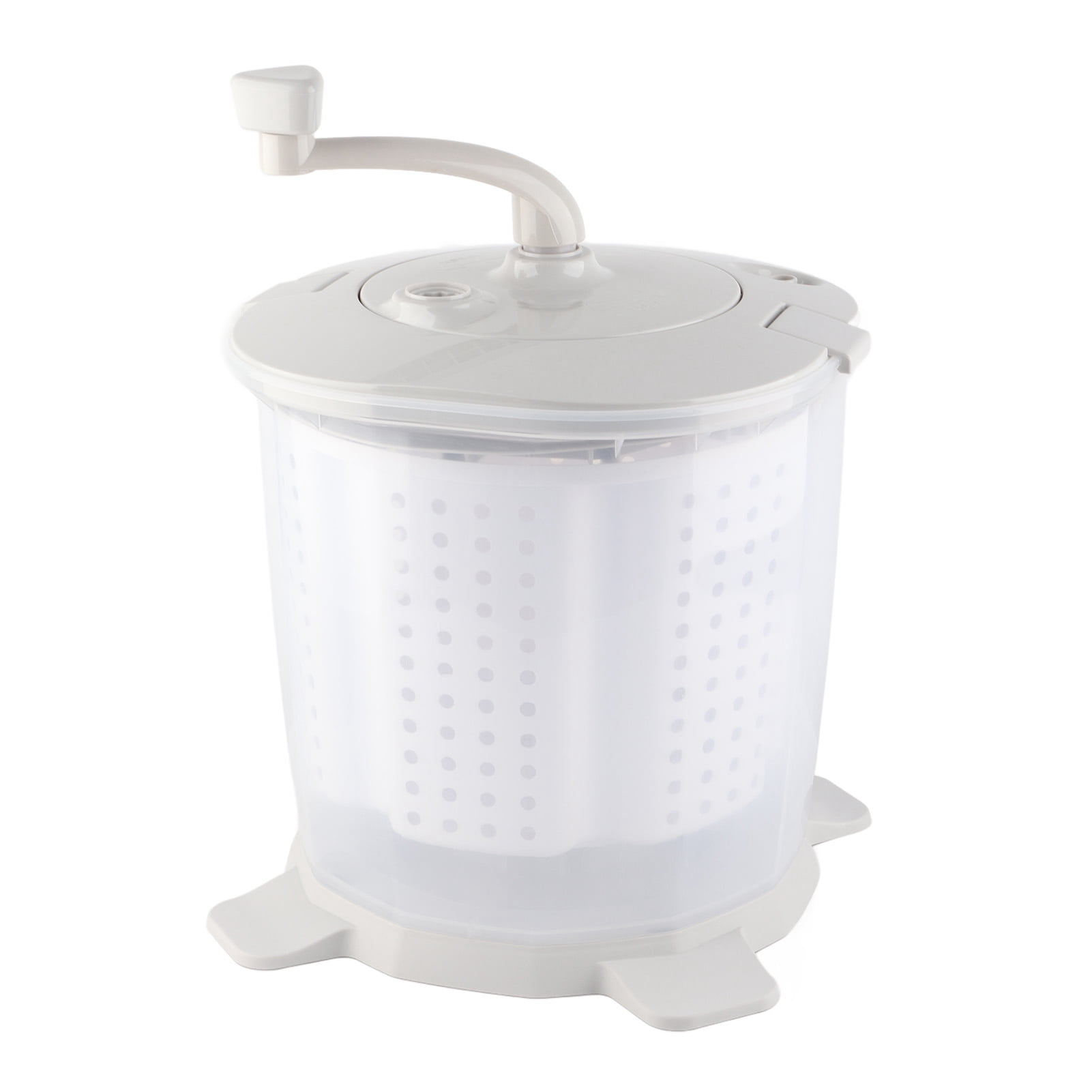 Mini Portable Manual Washing Machine, Hand Cranked Clothes Washer with a Detachable Dehydration Basket for Home Dormitory Gray