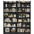 thumbnail image 2 of Yaheetech 7-Tier Wooden Bookshelves with Adjustable Open Shelves, Set of 2, Black, 2 of 7