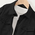 thumbnail image 7 of Wilark Girls Fall Corduroy Shirt Jackets Lightweight Long Sleeve Collared Casual Trendy Loose Fit Kids Shackets with Pockets Black 6, 7 of 7