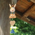 thumbnail image 4 of Cute Rabbit Wind Chime Resin Hanging Indoor Ornament For Home Garden Party Decoration Rose String for Crafts String Beads Car Swing Pendant, 4 of 7
