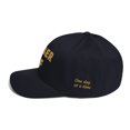 thumbnail image 4 of Sober AF Gold font 4-sided print AA slogans sayings One Day at a Time No Matter What Flexfit Cap Recovery Hat (Dark Navy, S/M), 4 of 4