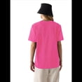 thumbnail image 3 of Camisetas de Corta Extragrandes para Mujer, Cuello Redondo, Holgadas, para Hacer Ejercicio, Informales, de Verano, de Algodón, Color Rojo Rosa, XXXL, 3 of 8