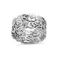 thumbnail image 3 of 925 Sterling Silver Oxidized Platinum Plated Floral Band Women Valentines Day Gifts Ring, 3 of 4