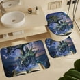 thumbnail image 6 of 4Pcs Fantasy Book Shower Curtain Set with Rugs, Toilet Lid Cover and Bath Mat, Moon Star Snow Tree Forest Blue Bathroom Curtains Decor Shower Curtains, 72" x 72", 6 of 8