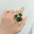 thumbnail image 3 of Vintage Oval Round Stone Statement Ring for Women Gold Plated Elegant Colorful Birthstone Flower Beaded Adjustable Open Wrap Finger Rings Comfort Fit Antique Art Deco Jewelry, 3 of 12