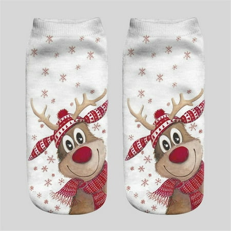 

ERTUTUYI Unisex Christmas Funny 3D Fashion Printed Casual Socks Cute Low Cut Ankle Socks A