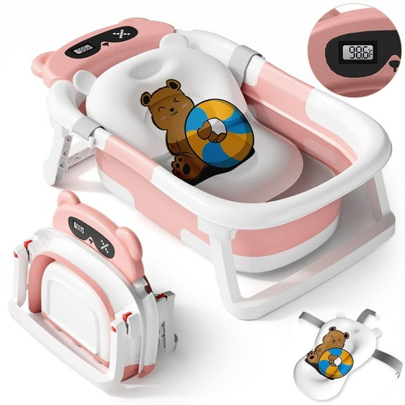 Freecat Baby Bathtub, Foldable Portable Bathtub for Toddler Ages 0-6-12-18-24-36 Months.
