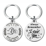 FALOGIJE Dad Fathers Day Keychain, Dad Birthday Gifts from Son