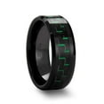 thumbnail image 1 of ATILUS Beveled Black Ceramic Wedding Band with Black & Green Carbon Fiber - 8mm, 1 of 2