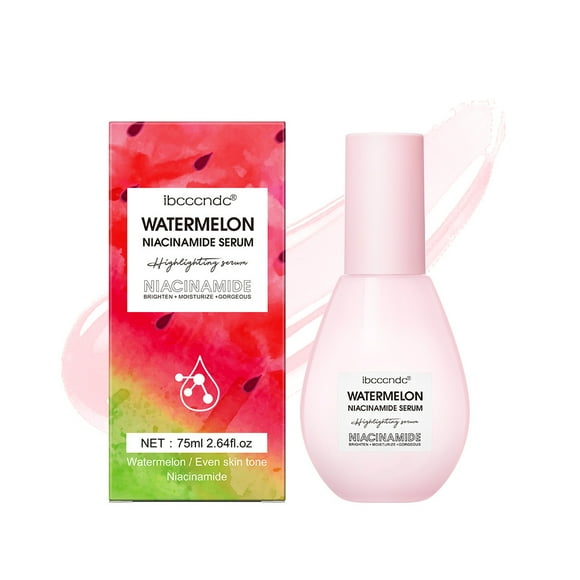 Watermelon Glow Niacinamide Dew Drops Face Serum - Hydrating Hyaluronic Acid Skincare Serum, Makeup Primer & Liquid Highlighter for Dewy, Glowing Skin - Brightening Face Serums (75ml)