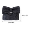 thumbnail image 2 of Yucurem Women Straw Evening Bag With Bow Weaving Clutch Bag Ladies Daily Bag (Black) Casual straw bag (Black), 2 of 5