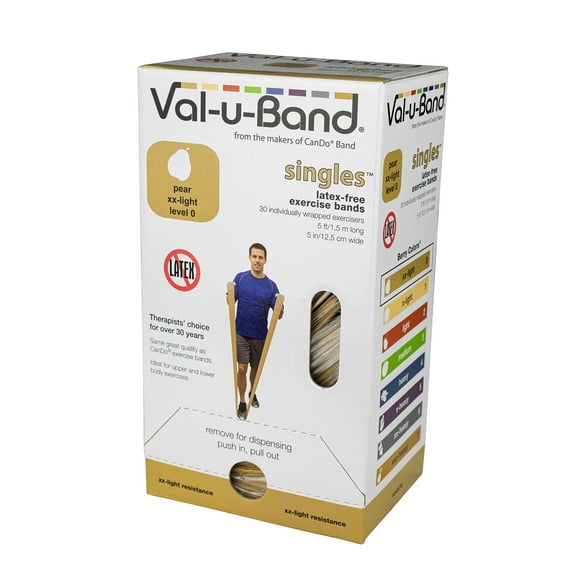 Val-u-Band exercise band, latex-free, 5-foot Singles, pear (0), 30 each
