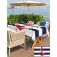 thumbnail image 6 of 54x80 Inch Outdoor Tablecloth with Umbrella Hole Zipper Rectangle Navy Blue Stripe Nautical Rectangular Tablecloths Outside Waterproof Red Anchor Summer Coastal Patio Table Cover for Picnic Party, 6 of 8