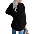 thumbnail image 4 of BVOFAR Women's Oversized Casual Shirts 2025 Round Neck Long Sleeve Baggy Tees Solid Color Cozy Tunic Tops, 4 of 6