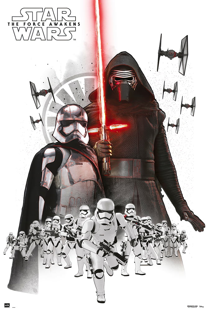 Kylo Ren Star Wars The Force Awakens rare METALLIC FOIL PRINT 11x17 