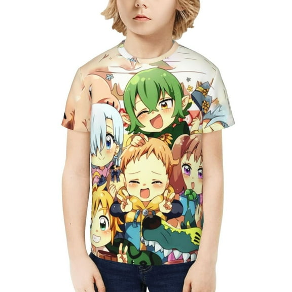 Nanatsu No Taizai The Seven Deadly Sins Kids T-Shirt 3d Printed Graphic T-Shirts Boys And Girls Short Sleeve Shirts For Youth Kids X-Small